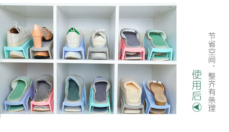 (Factory Direct Sales) Simple Shoe Rack Double Layer Shoe Support Shoe Rack Slippers Organizing Rack Plastic Shoes Storage Rack