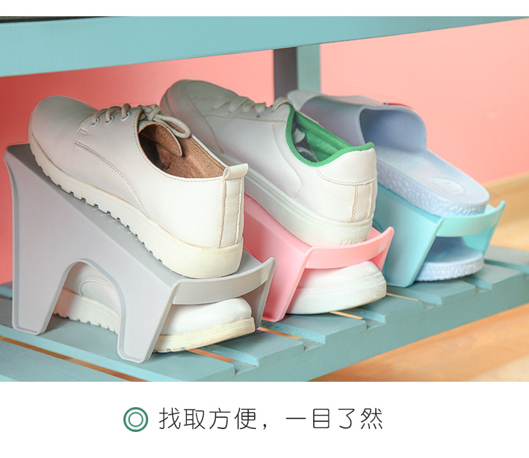 (Factory Direct Sales) Simple Shoe Rack Double Layer Shoe Support Shoe Rack Slippers Organizing Rack Plastic Shoes Storage Rack