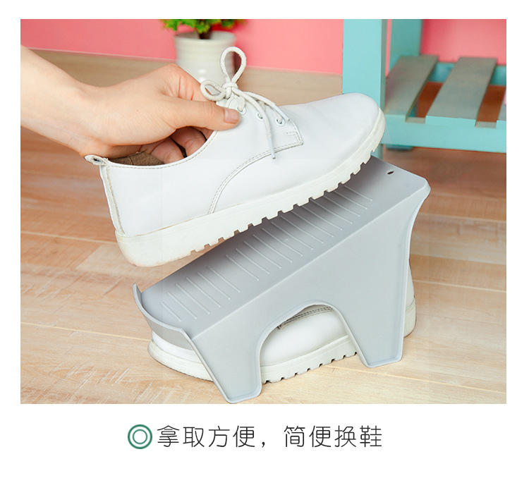 (Factory Direct Sales) Simple Shoe Rack Double Layer Shoe Support Shoe Rack Slippers Organizing Rack Plastic Shoes Storage Rack