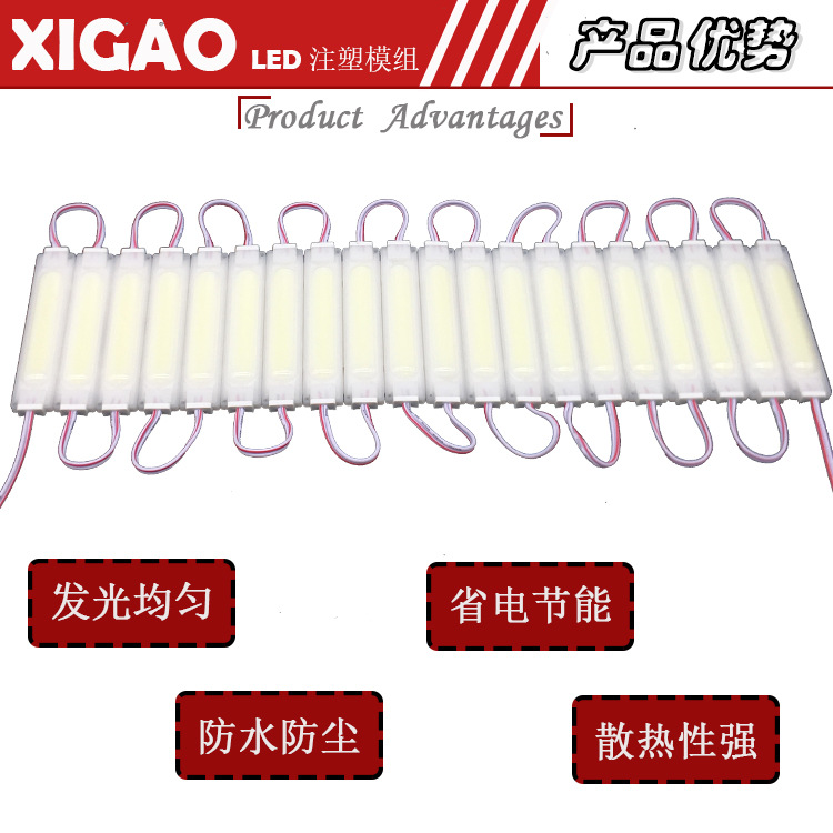 LED injection module manufacturer hot selling COB 2.4W 12V colorful lens for advertising sign motorcycle car light 
