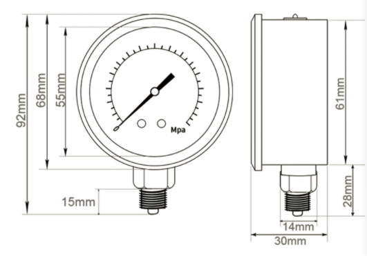 Shockproof pressure gauge shockproof, manufacturers direct sales