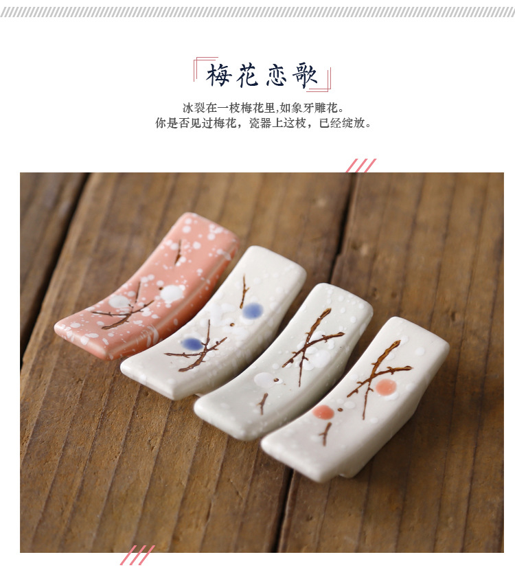 Support Chopstick Holder Storage Chopstick Rack Chopsticks Shelf Snowflake Porcelain DinnerWare Creative Underglaze