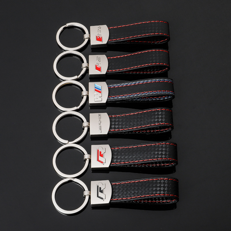 Cross-Border M Three-Color Sports Sign Audi Sline Audi RS Volkswagen R AMG Mercedes-Benz Car Logo Keychain Pendant