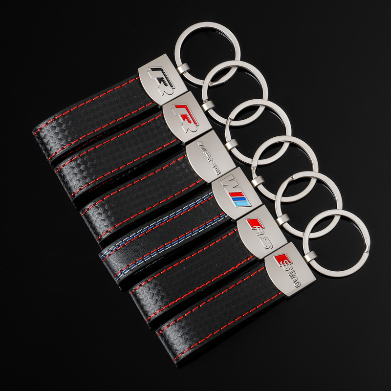 Cross-Border M Three-Color Sports Sign Audi Sline Audi RS Volkswagen R AMG Mercedes-Benz Car Logo Keychain Pendant