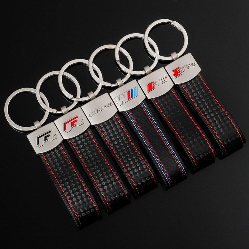 Cross-Border M Three-Color Sports Sign Audi Sline Audi RS Volkswagen R AMG Mercedes-Benz Car Logo Keychain Pendant