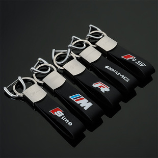 Cross-Border M Three-Color Sports Sign Audi Sline Audi RS Volkswagen R AMG Mercedes-Benz Car Logo Keychain Pendant