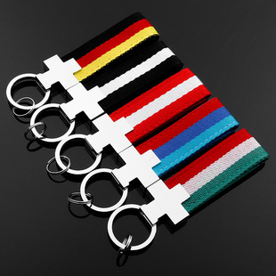 Cross-Border M Three-Color Sports Sign Audi Sline Audi RS Volkswagen R AMG Mercedes-Benz Car Logo Keychain Pendant