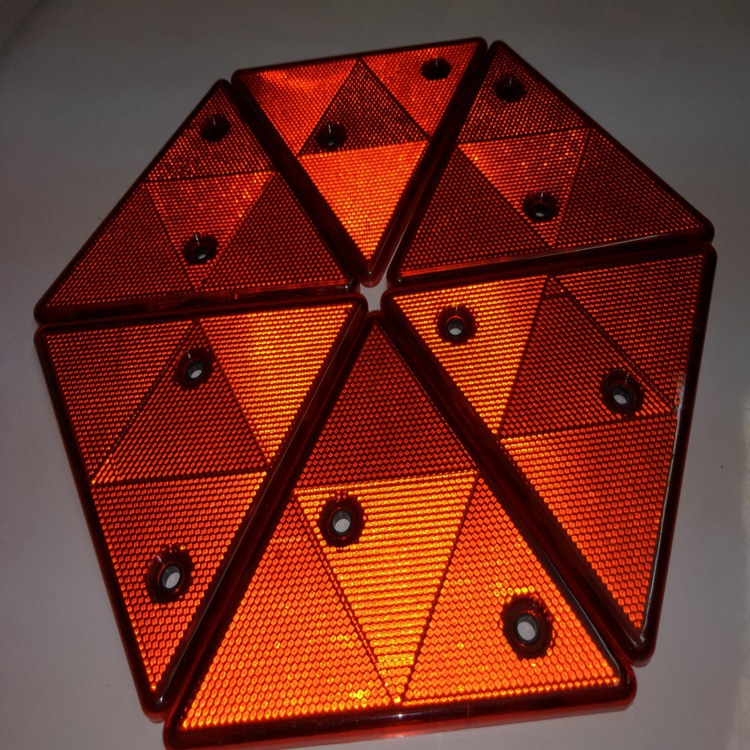 Semi-Hanging Mid-End Rear Reflective Triangle Restorer with Hole Plastic Triangle Warning Sign Reflector Truck Tripod