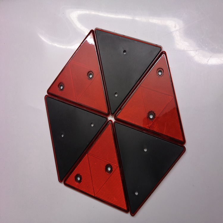 Semi-Hanging Mid-End Rear Reflective Triangle Restorer with Hole Plastic Triangle Warning Sign Reflector Truck Tripod