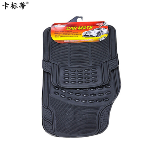 Car Universal Foot Pad PVC Car Floor Mat Anti-Dirty Non-Slip Foot Mat Four-Piece Black
