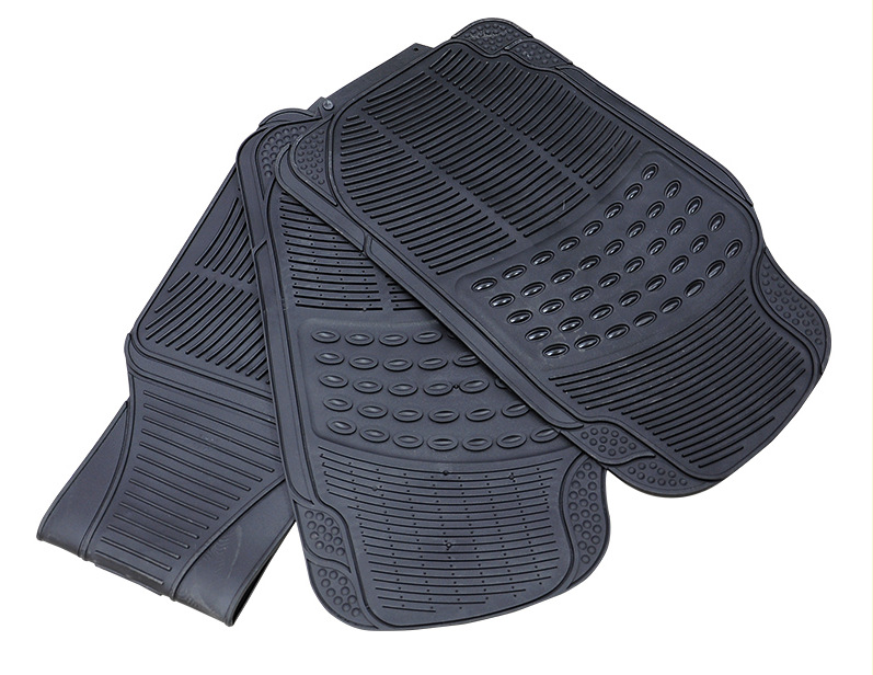 Car Universal Foot Pad PVC Car Floor Mat Anti-Dirty Non-Slip Foot Mat Four-Piece Black