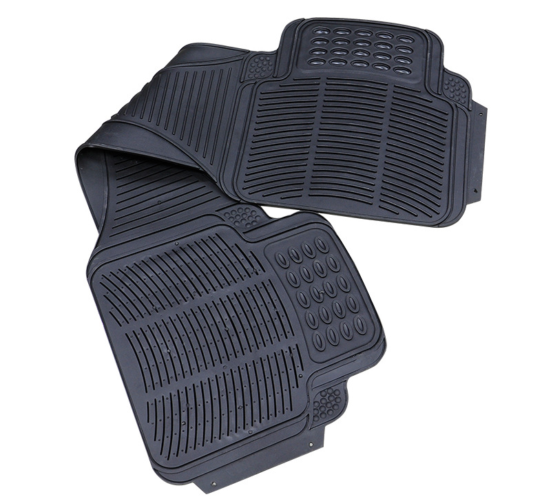 Car Universal Foot Pad PVC Car Floor Mat Anti-Dirty Non-Slip Foot Mat Four-Piece Black