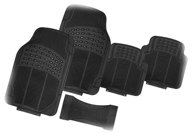 Car Universal Foot Pad PVC Car Floor Mat Anti-Dirty Non-Slip Foot Mat Four-Piece Black