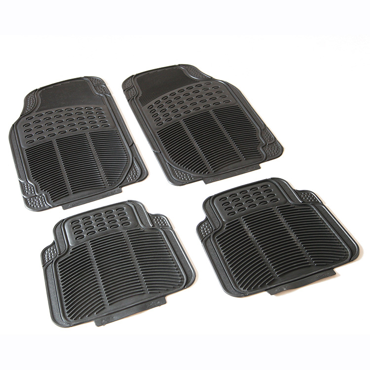 Car Universal Foot Pad PVC Car Floor Mat Anti-Dirty Non-Slip Foot Mat Four-Piece Black