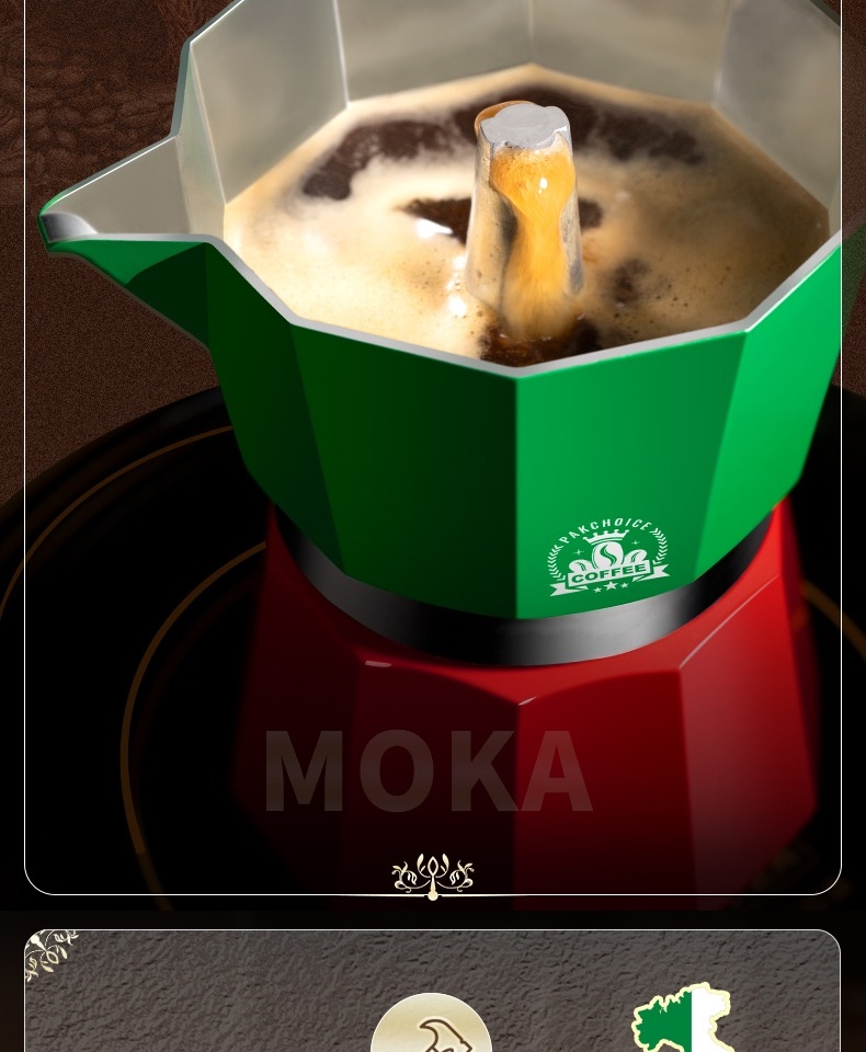 Ground Coffee Moka Pot Special Electric Ceramic Stove Moving Open Flame Italian Valve Cow Italy Imported Hand Punch Outdoor Home Double Ground Coffee Moka Pot Special Electric Ceramic Stove Moving Open Flame Italian Valve Cow Italy Imported Hand Punch Outdoor Home Double