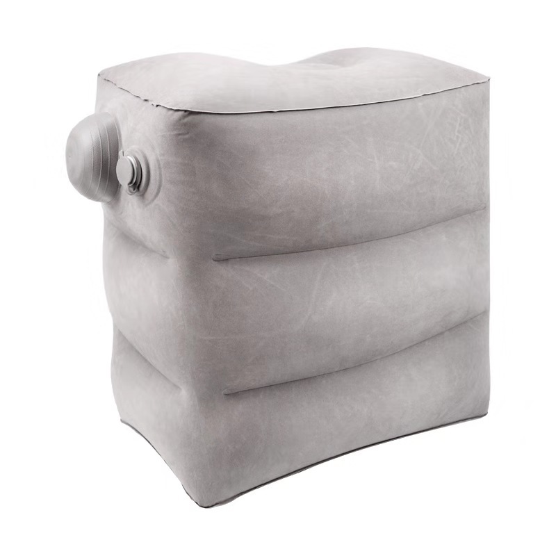 Factory Direct Sales Press Automatic Inflatable Foot Mat Aircraft High-Speed Rail Car Footstool PVC Flocking Pillow Inflatable Foot Mat