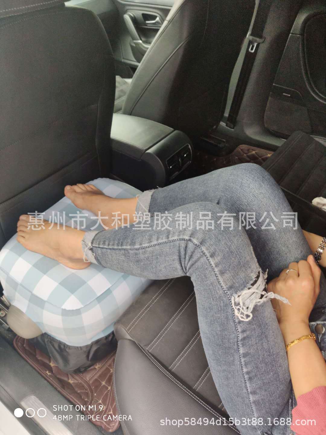 Factory Direct Sales Press Automatic Inflatable Foot Mat Aircraft High-Speed Rail Car Footstool PVC Flocking Pillow Inflatable Foot Mat