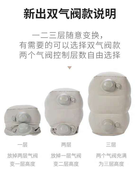Factory Direct Sales Press Automatic Inflatable Foot Mat Aircraft High-Speed Rail Car Footstool PVC Flocking Pillow Inflatable Foot Mat