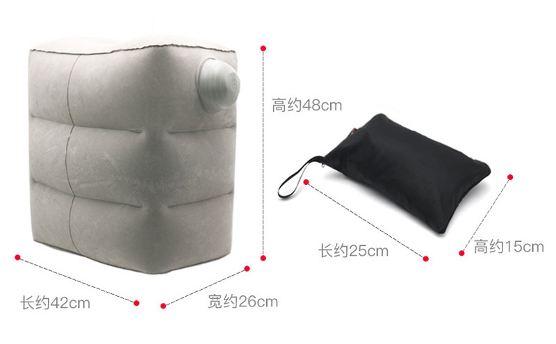 Factory Direct Sales Press Automatic Inflatable Foot Mat Aircraft High-Speed Rail Car Footstool PVC Flocking Pillow Inflatable Foot Mat
