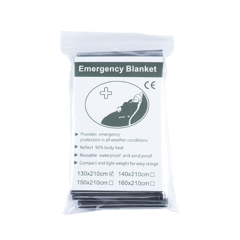 Factory Wholesale 130*210 Silver Emergency Blanket Outdoor First Aid Thermal Blanket Pet Emergency Blanket Spot Supply