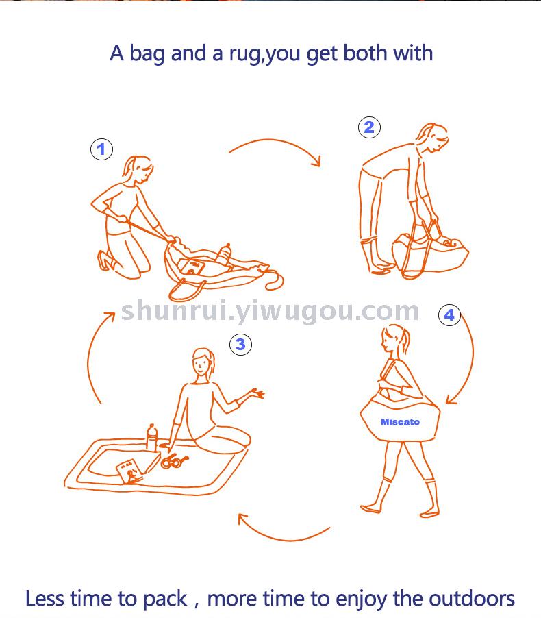 Foreign trade hot style Miscato outdoor multi-purpose waterproof carpet lightweight travel bag beach bag picnic blanket. Foreign trade hot style Miscato outdoor multi-purpose waterproof carpet lightweight travel bag beach bag picnic blanket.