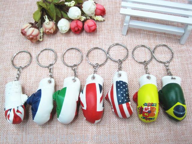 Imitation boxing gloves key ring pendant wholesale sports goods boxing gloves key ring boxing glove box factory