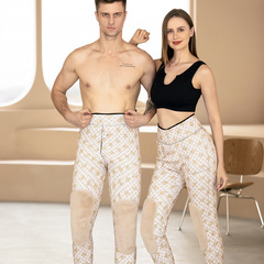 New Outdoor Men's and Women's Live Broadcast Tencel Kneecap Waist Support Cashmere plus-Sized Size Graphene Thermal Leggings Women