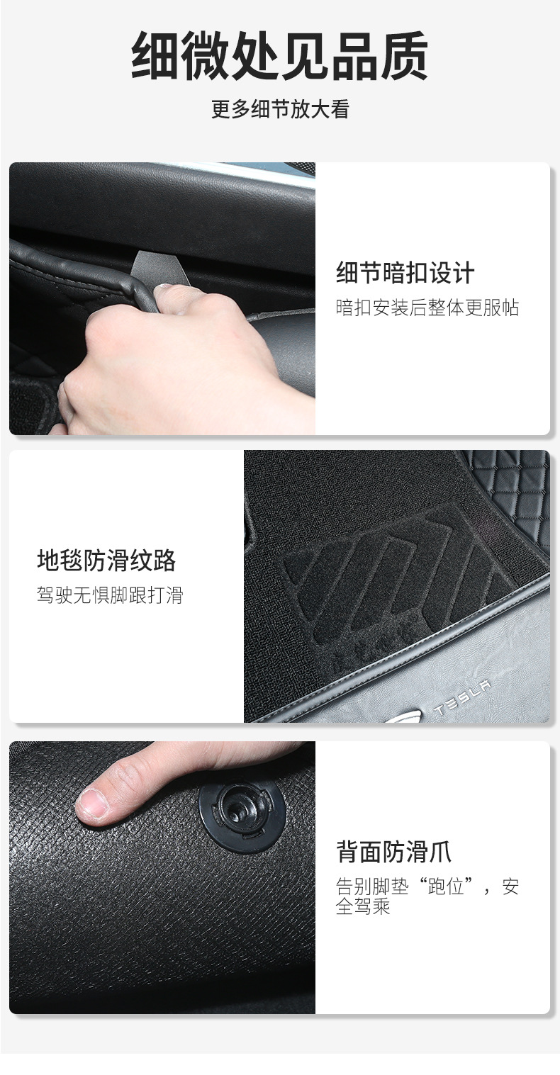 Applicable to Tesla MODEL3 Foot Mat Fully Surrounded Tesla Car Model Y Carpet 20 21