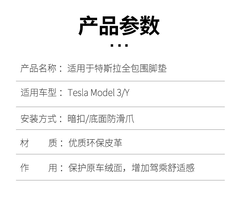 Applicable to Tesla MODEL3 Foot Mat Fully Surrounded Tesla Car Model Y Carpet 20 21