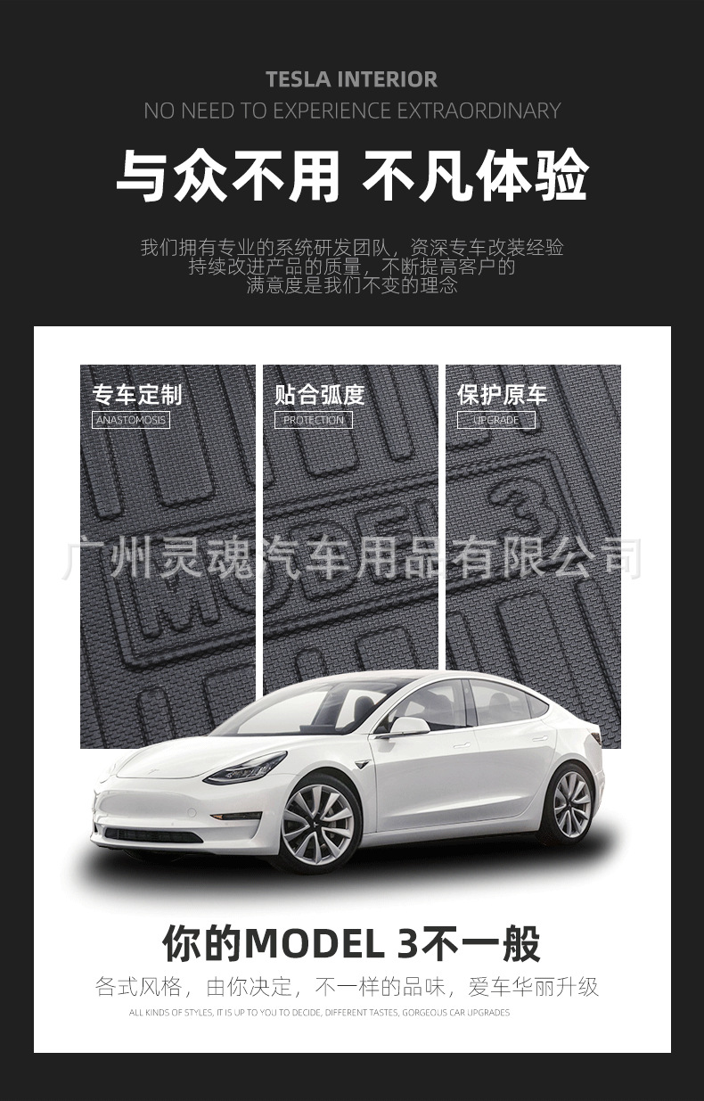 Applicable to Tesla MODEL3Ymodel X Model S Rubber TPE Fully Surrounded Foot Mat Car Supplies Applicable to Tesla MODEL3Ymodel X Model S Rubber TPE Fully Surrounded Foot Mat Car Supplies