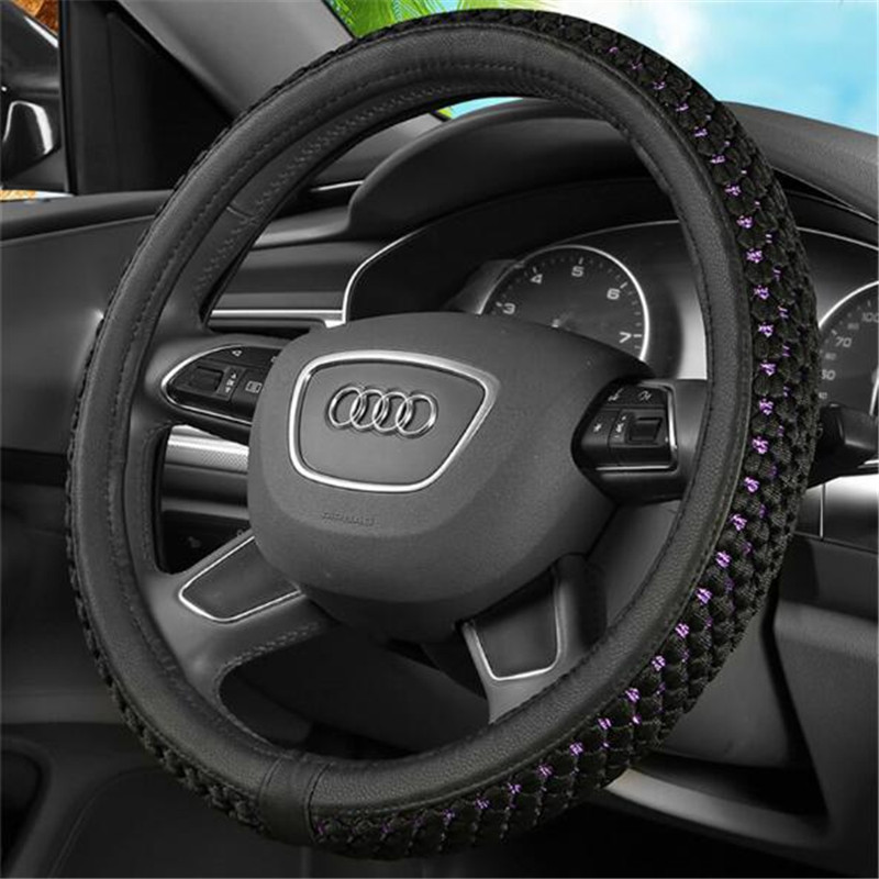 Rongsheng Car Supplies Popular Steering Wheel Set Super Thousand Ice Silk Four Seasons Car Steering Wheel Cover
