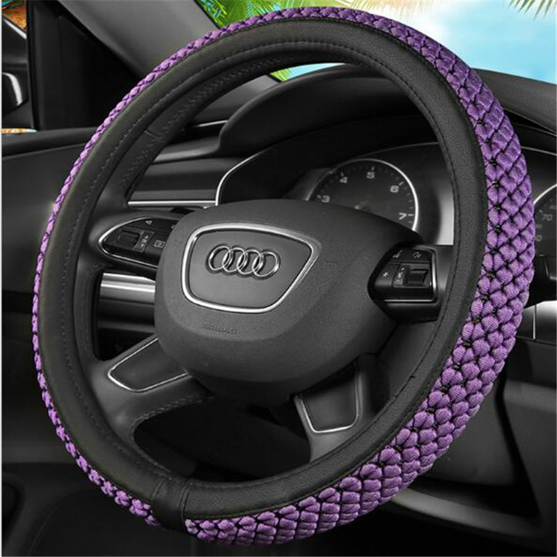 Rongsheng Car Supplies Popular Steering Wheel Set Super Thousand Ice Silk Four Seasons Car Steering Wheel Cover