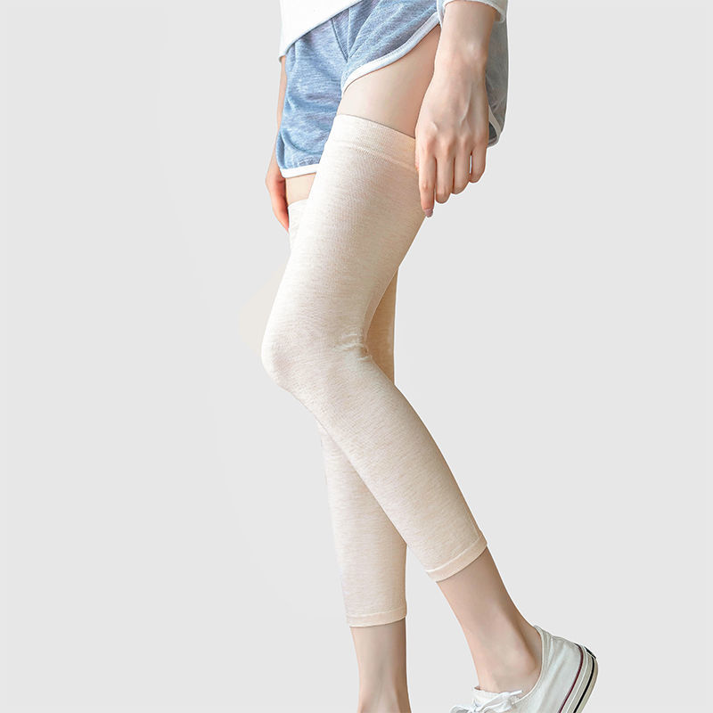 Four Seasons Pure Colored Cotton Sports Knitted Old Cold Leg Warm Kneecap Leggings for the Elderly Cold-Proof Warm Kneecap Factory Wholesale