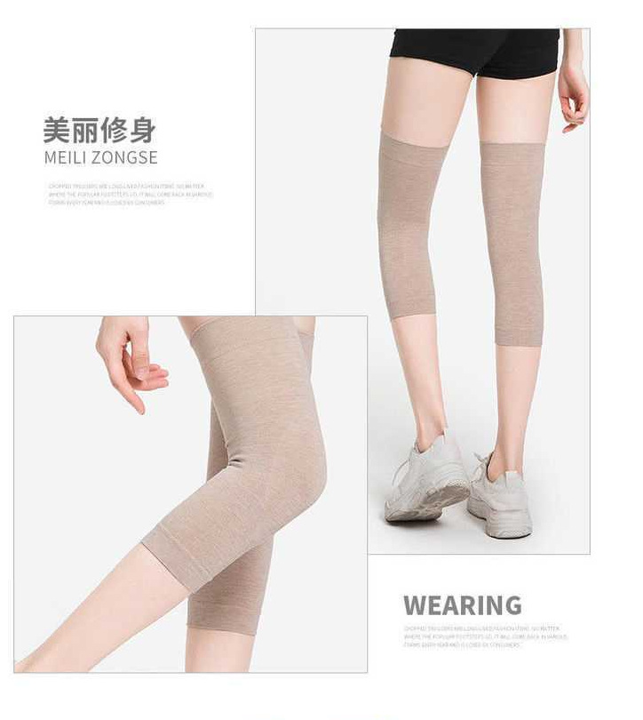 Four Seasons Pure Colored Cotton Sports Knitted Old Cold Leg Warm Kneecap Leggings for the Elderly Cold-Proof Warm Kneecap Factory Wholesale