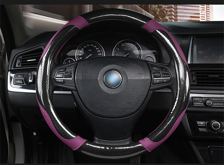 Four Seasons Universal Korean Color Leather Carbon Fiber Steering Wheel Cover 38 Medium High Quality Non-Slip Wear-Resistant Handle Cover Factory Direct Sales Four Seasons Universal Korean Color Leather Carbon Fiber Steering Wheel Cover 38 Medium High Quality Non-Slip Wear-Resistant Handle Cover Factory Direct Sales