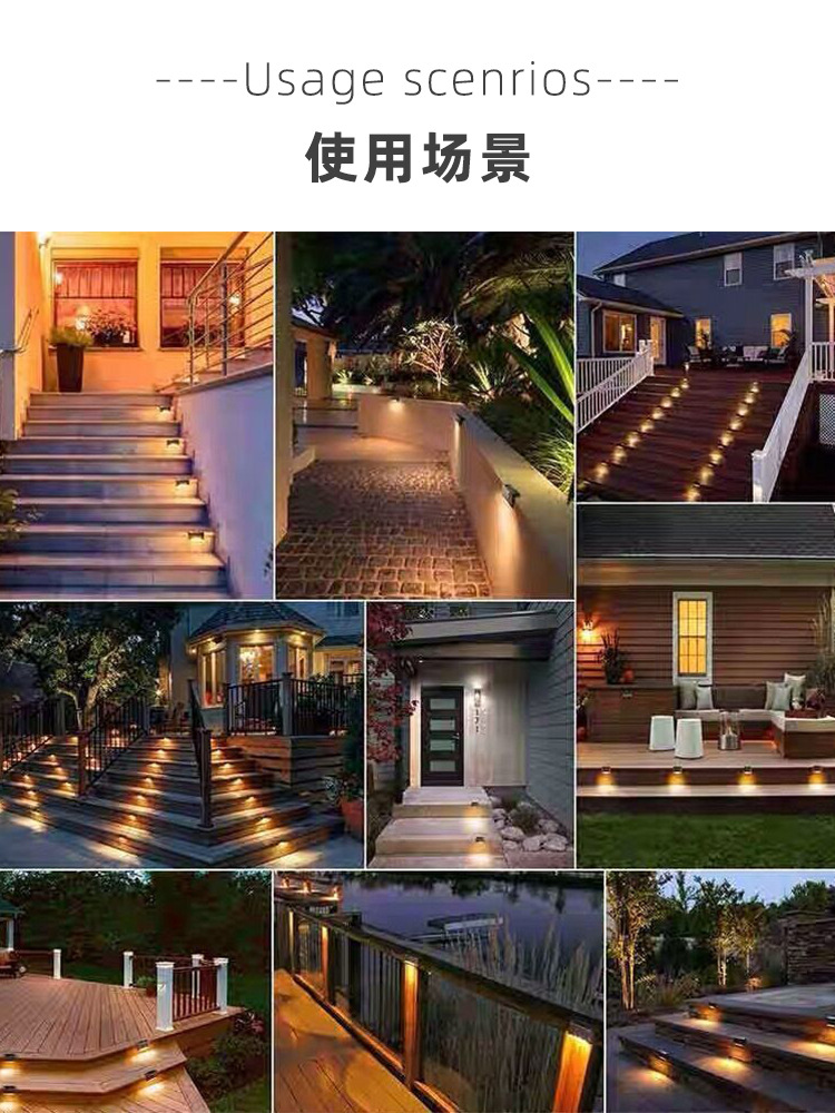 Solar 2led Charging Stair Light Railing Light Step Light Fence Light Wall Lamp Polycrystalline Silicon with Switch Garden Lamp Solar 2led Charging Stair Light Railing Light Step Light Fence Light Wall Lamp Polycrystalline Silicon with Switch Garden Lamp