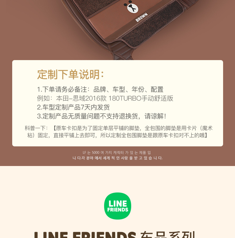 Line Friends Fully Surrounded Car Foot Mat Special Car Dedicated One Piece Dropshipping Leather Floor Mat Fully Surrounded Line Friends Fully Surrounded Car Foot Mat Special Car Dedicated One Piece Dropshipping Leather Floor Mat Fully Surrounded