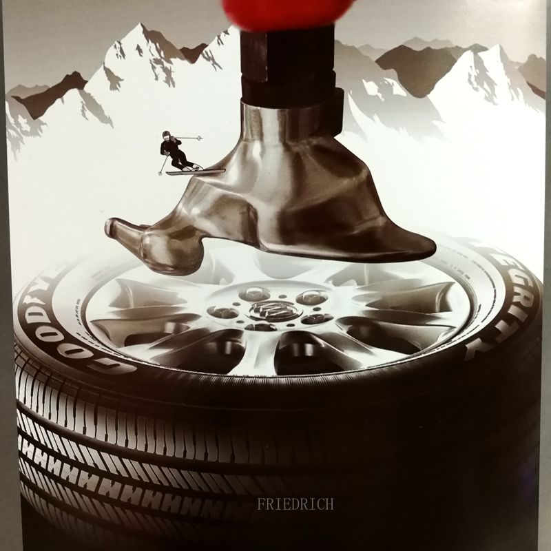Small car with protective cover wheel tire balancing machine.
