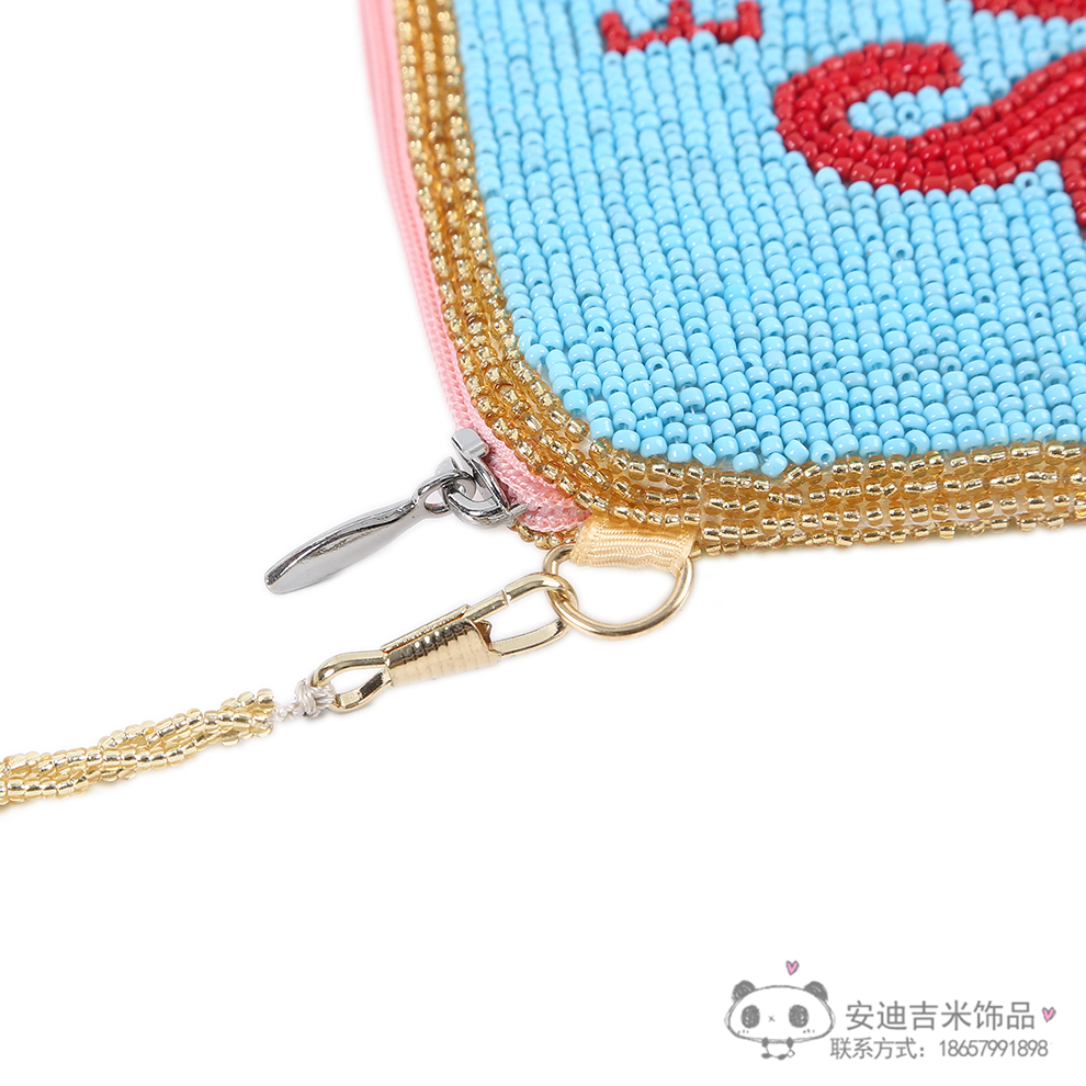 Handmade Beaded Weave DIY Coin Purse Cartoon Fashion New Trendy Japanese Small Waist Bag Women&#039;s Bag Factory Direct Sales