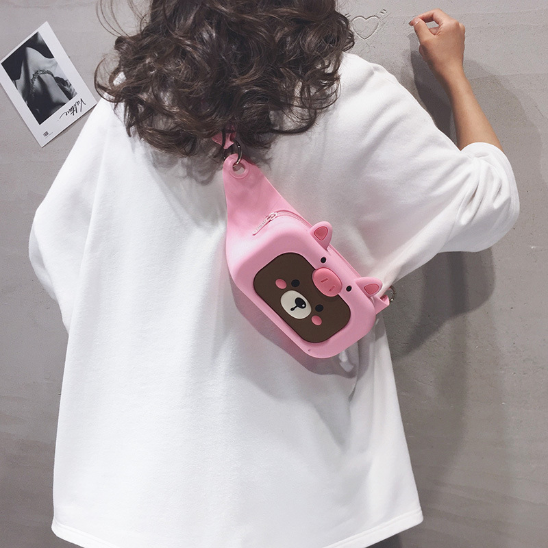 Children&#039;s Bag Little Girl Fashion Crossbody Waist Bag Korean Cute College Student Shoulder Bag Cartoon Trendy Chest Bag Wholesale