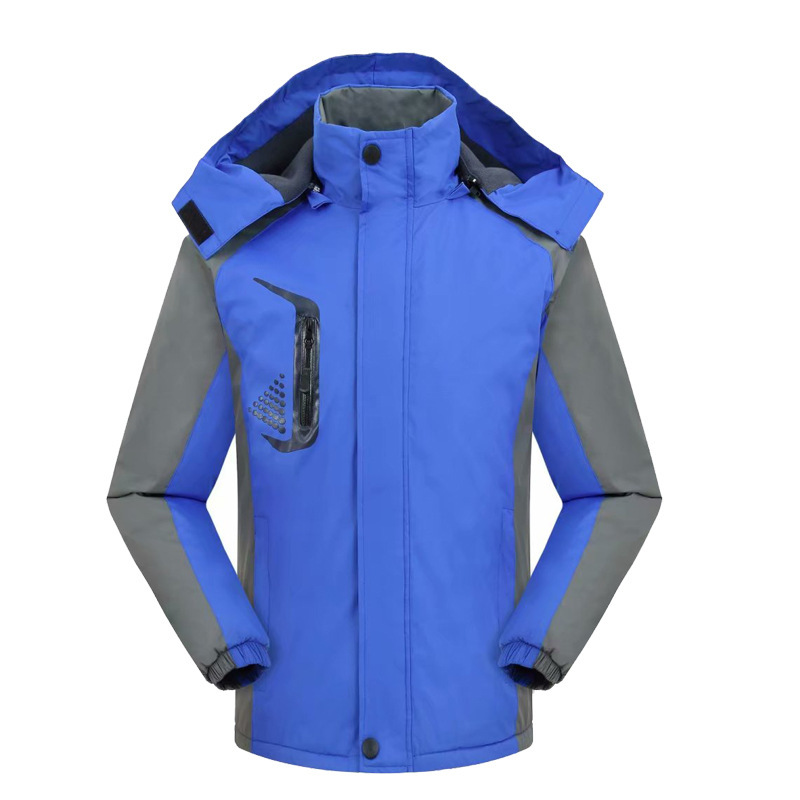 Autumn and Winter Three-in-One Shell Jacket Custom Logo Overalls Men&#039;s and Women&#039;s Velvet Padded Thickened Coat Printing Outdoor Embroidery
