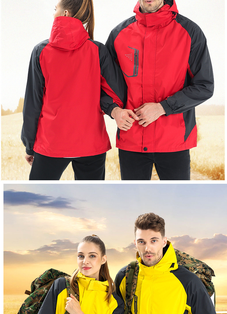 Autumn and Winter Three-in-One Shell Jacket Custom Logo Overalls Men's and Women's Velvet Padded Thickened Coat Printing Outdoor Embroidery Autumn and Winter Three-in-One Shell Jacket Custom Logo Overalls Men's and Women's Velvet Padded Thickened Coat Printing Outdoor Embroidery