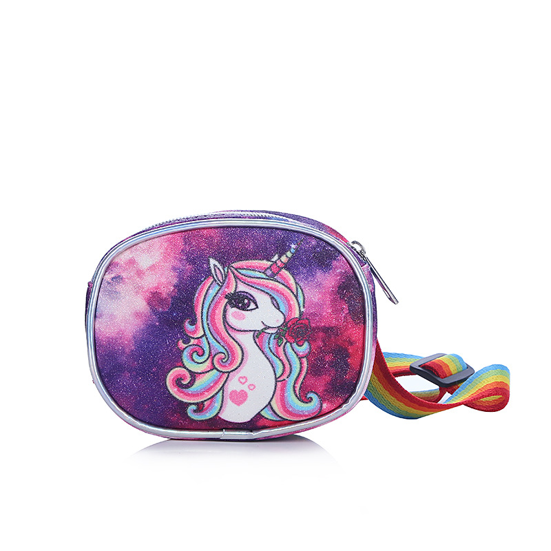 New Children&#039;s Cute Unicorn Waist Bag Cartoon Anime Crossbody Bag Little Girl Change Chest Bag