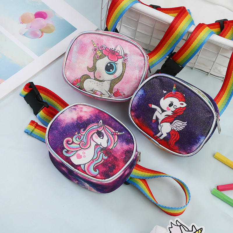 New Children's Cute Unicorn Waist Bag Cartoon Anime Crossbody Bag Little Girl Change Chest Bag New Children's Cute Unicorn Waist Bag Cartoon Anime Crossbody Bag Little Girl Change Chest Bag