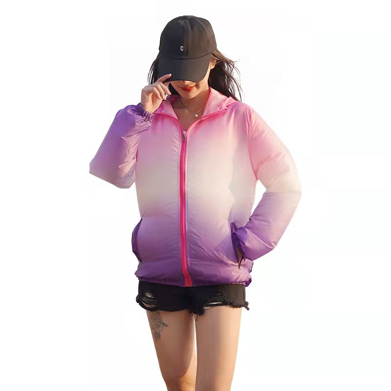 Summer Gradient Color Sun-Protective Clothing Hooded Outdoor Men's and Women's Cooling Jacket Sun Protection Clothing Air Conditioning Clothes UV Protection Wind Shield Summer Gradient Color Sun-Protective Clothing Hooded Outdoor Men's and Women's Cooling Jacket Sun Protection Clothing Air Conditioning Clothes UV Protection Wind Shield