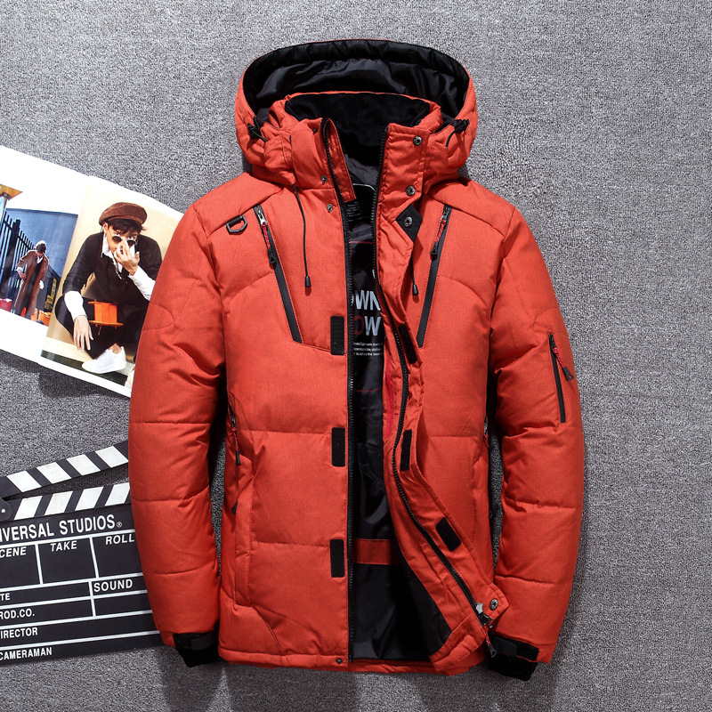 2020 New Men&#039;s Outdoor down Jacket Short Sports Slim Fit Thickened Youth Hooded down Jacket One Piece Dropshipping