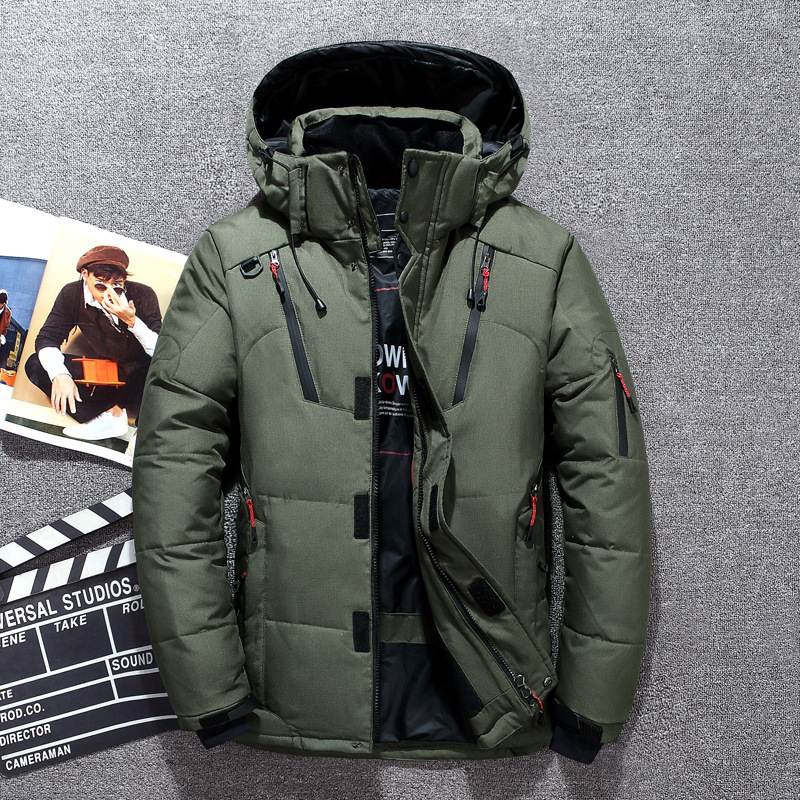 2020 New Men&#039;s Outdoor down Jacket Short Sports Slim Fit Thickened Youth Hooded down Jacket One Piece Dropshipping