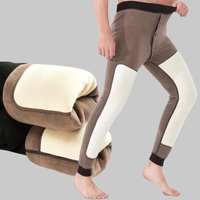 Camel Velvet Cotton Pants Winter Thermal Pants Men&#039;s Thickened Fleece Men&#039;s Slim Fit Leggings Kneecap plus Size Cashmere Woollen Trousers