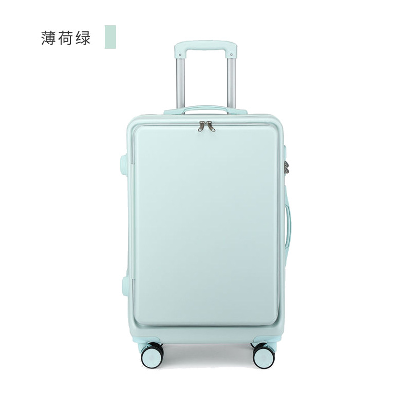 Front Open Cover Suitcase 20-Inch Luggage Women's Universal Wheel Trolley Case Side Cover 26-Inch Men's and Women's Boarding Bag