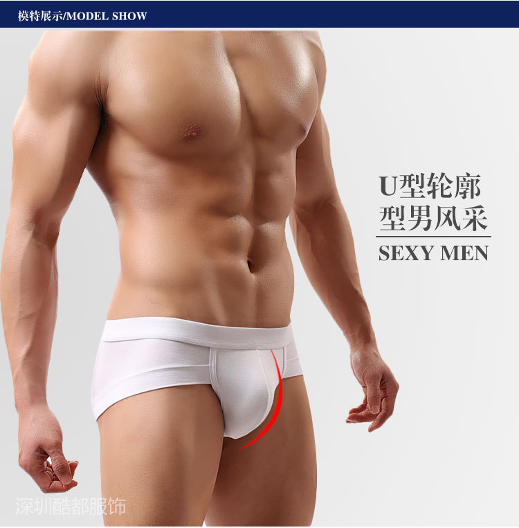 Men's Underwear Triangle Modal Low Waist Sexy U Convex Bag White Underwear Men's Small Boxer Shorts Underpants Fashion